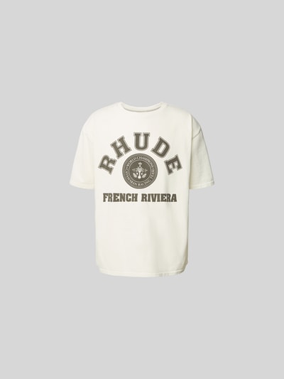 RHUDE Oversized T-Shirt mit Rundhalsausschnitt Offwhite 1