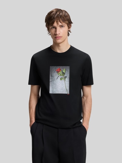 HUGO Regular Fit T-Shirt aus reiner Baumwolle Modell 'Durose' Black 4