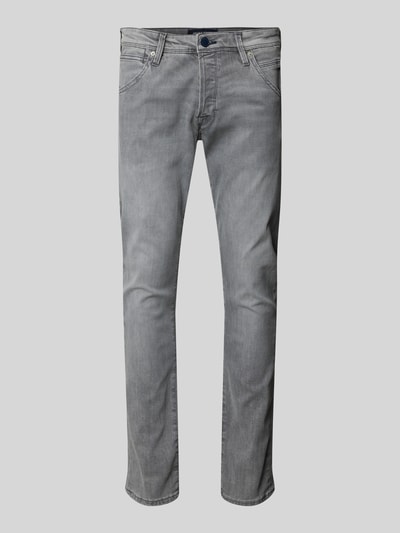 Jack & Jones Slim fit jeans met steekzakken opzij, model 'GLENN' Jeansblauw - 2