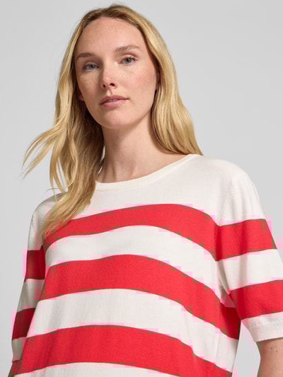 FREE/QUENT Gebreide pullover met ribboorden, model 'Pixie' Rood - 3