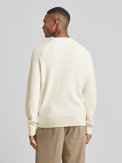 Tom Tailor Denim Regular Fit Strickpullover aus Baumwoll-Mix mit Strukturmuster Offwhite 5