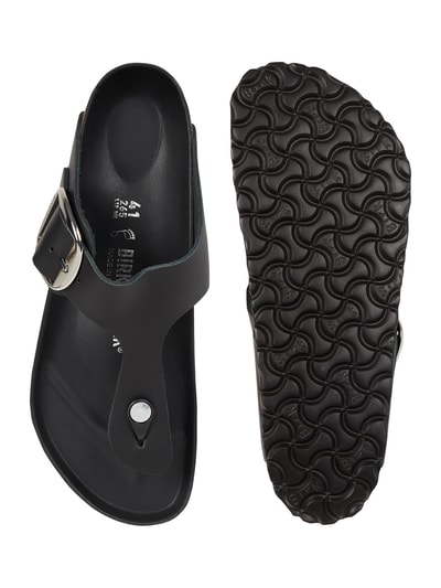 Birkenstock Teenslippers van leer, model 'Gizeh'  Zwart - 4