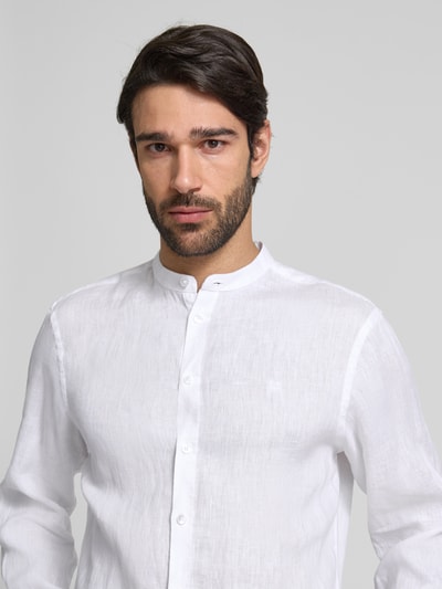 Casual Friday Slim Fit Freizeithemd aus Leinen Modell 'Anton' Weiss 3