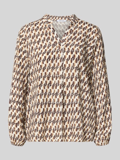 ZABAIONE Blusenshirt aus Viskose mit Tunika-Kragen Modell 'Ha44nna' Mittelbraun 2