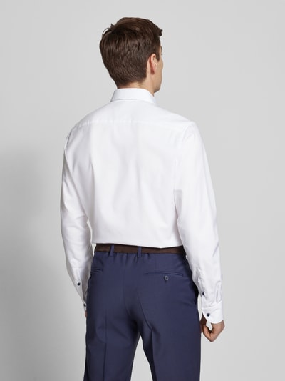 ETERNA Slim Fit Businesshemd aus Uni Struktur Weiss 5
