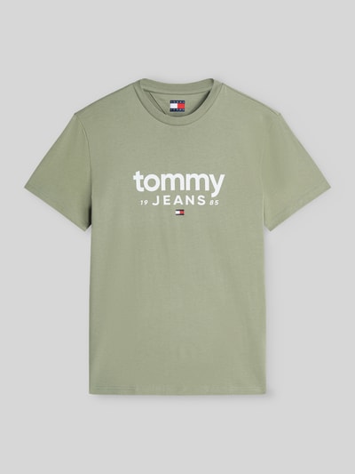 Tommy Jeans relaxed fit T-shirt van puur katoen met labelopschrift Rietgroen - 2