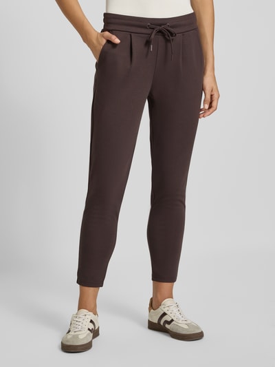 ICHI Spodnie dresowe z elastycznym pasem model ‘KATE’ Ciemnobrązowy 4
