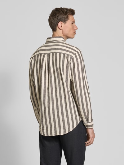 MCNEAL Tailored Fit Leinenhemd mit Kentkragen Schoko 5