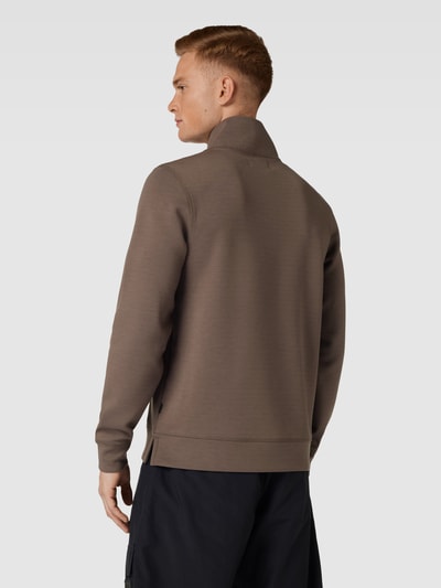 Casual Friday Sweatshirt met opstaande kraag, model 'Sebastian' Lichtbruin - 5