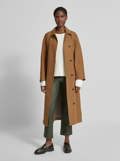 Raffaello Rossi Flared bootcut broek in leerlook, model 'MACY' Olijfgroen - 1