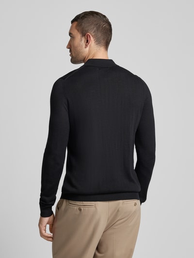 Christian Berg Men Strickpullover mit kurzem Reißverschluss Black 5