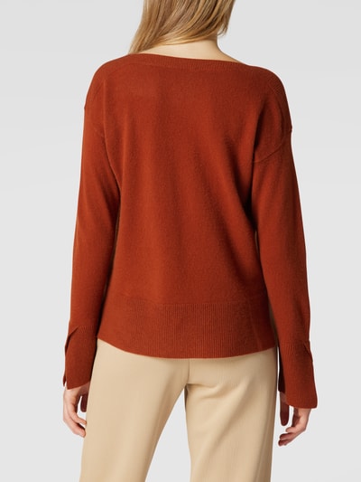 Marc Cain Gebreide pullover van kasjmier met boothals Cognac - 5