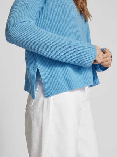 MAX&Co. Strickpullover aus Kaschmir  Modell 'BASEBALL' Hellblau 3