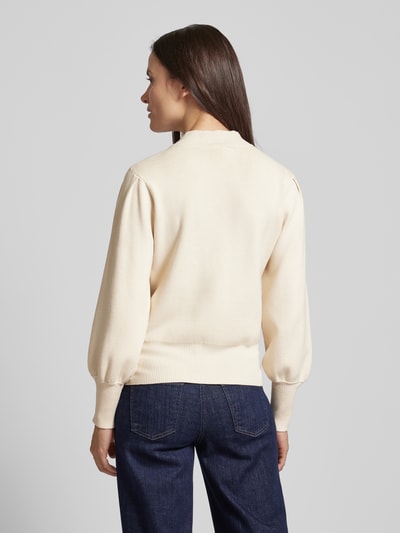 YAS Gebreide pullover met opstaande kraag, model 'FONNY' Beige - 5