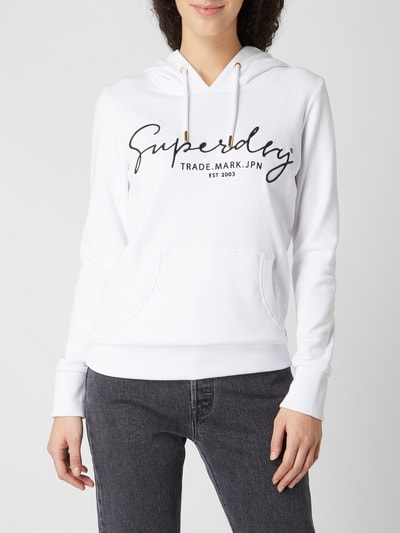 Superdry Bluza z kapturem i wyhaftowanym logo  Biały 4