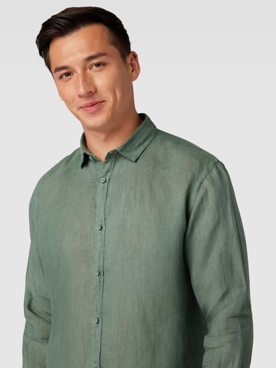 Zeybra Linnen vrijetijdsoverhemd, model 'Camicia' Groen - 3