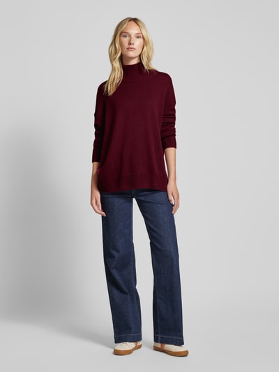 (The Mercer) N.Y. Gebreide pullover van kasjmier met opstaande kraag Bordeaux - 1