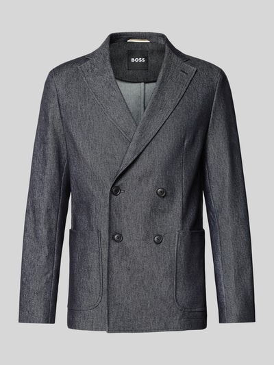 BOSS Slim Fit 2-Knopf-Sakko aus Baumwoll-Mix Modell 'HANRY' Marine 2