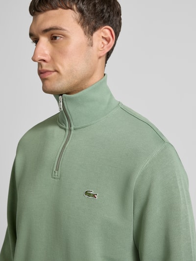 Lacoste Regular Fit Troyer aus reiner Baumwolle Gruen 3