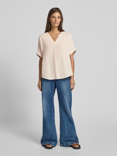 Apricot Blouseshirt met V-hals Zand - 1