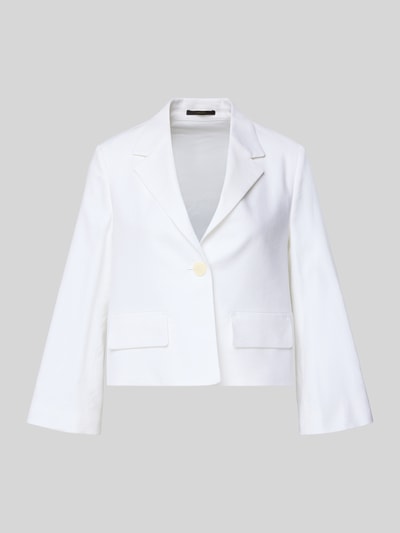 Produktfoto, Blazer aus Leinen-Mix mit Reverskragen von Windsor in Weiß, Regular-Fit, Knopfverschluss, Pattentaschen, Trompetenärmel