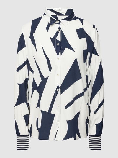 Emily Van den Bergh Overhemdblouse van viscose met all-over motief Zwart - 2