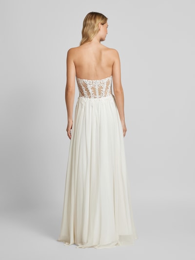 Unique Off shoulder-bruidsjurk met bloemenborduursels Offwhite - 5