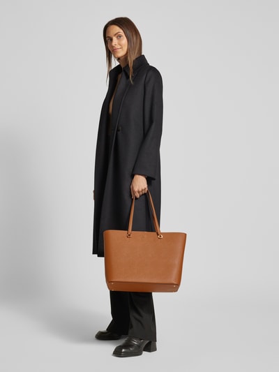 Lauren Ralph Lauren Tote bag van runderleer met labelapplicatie, model 'KARLY' Cognac - 1