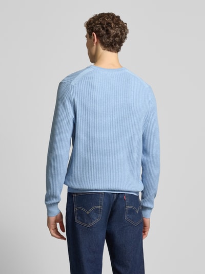 Christian Berg Men Strickpullover mit Label-Detail Hellblau Melange 5