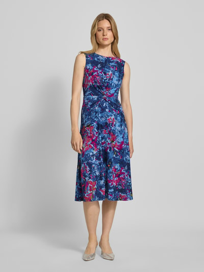 Lauren Ralph Lauren Midikleid mit Knoten-Detail Modell 'TESSANNE' Bleu Melange 4