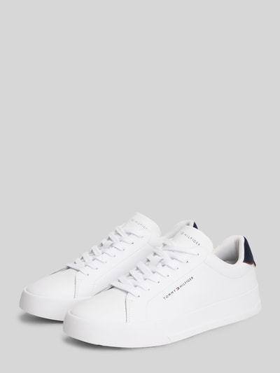 Tommy Hilfiger Sneakersy z mieszanki skóry z detalami z logo Biały 1