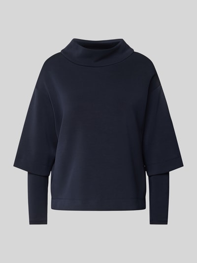 s.Oliver BLACK LABEL Loose Fit Sweatshirt aus Scuba mit überschnittenen Schultern Marine 2