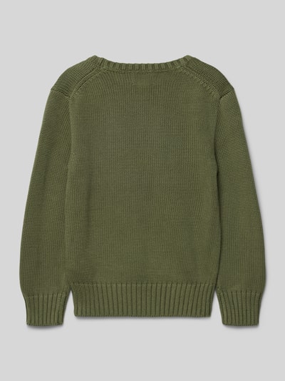 Polo Ralph Lauren Kids Strickpullover mit Label-Stitching Oliv 3