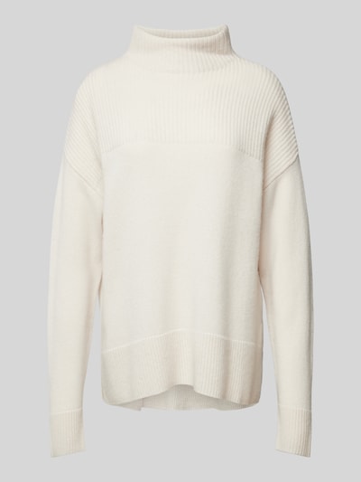 Jake*s Collection Gebreide pullover van kasjmier met opstaande kraag Offwhite - 2