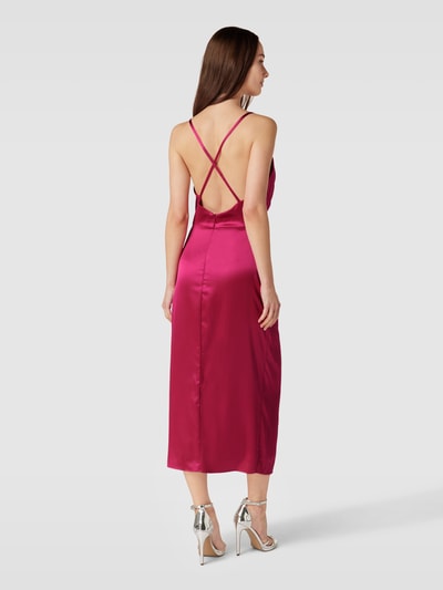 Luxuar Cocktailkleid mit Wasserfallausschnitt Pink 5