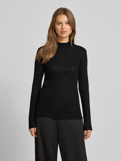 Rich & Royal Longsleeve aus Viskose-Mix mit Stehkragen Black 4