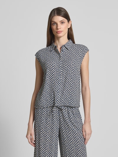 Zero Bluzka o kroju slim fit z wykładanym kołnierzem Błękitny 4