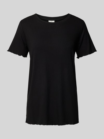 Kaffe T-shirt met geschulpte zoom Zwart - 2