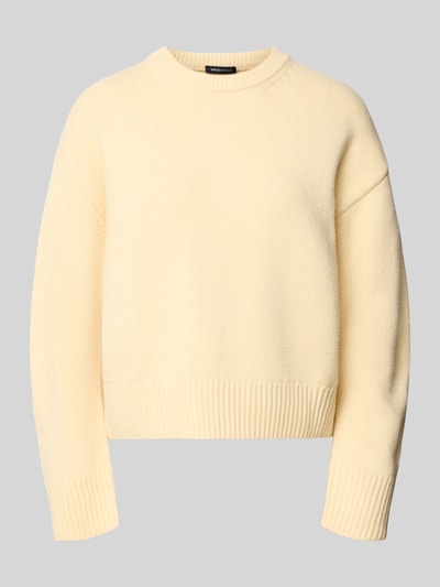 Produktfoto, Strickpullover aus Woll-Mix Modell 'GRISUC' von MANGO in Creme, Relaxed Fit, Rundhalsausschnitt, feiner Rippstrick, glatte Textur