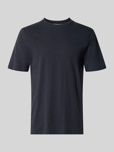 Productfoto, T-Shirt met geribde ronde hals, model 'Olaf' van Tiger Of Sweden, katoenmix, rechte fit, ruglengte maat M 67 cm, zwart