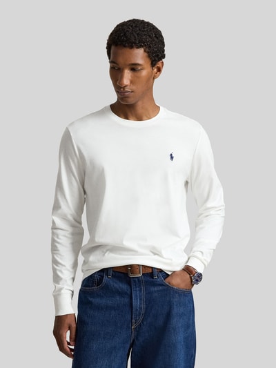 Polo Ralph Lauren Bluzka z długim rękawem o kroju regular fit z czystej bawełny Biały 4