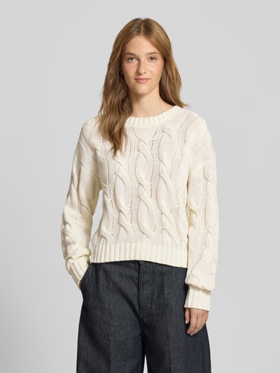 Noisy May Regular Fit Pullover in Strick-Optik Modell 'Finn' Offwhite 4