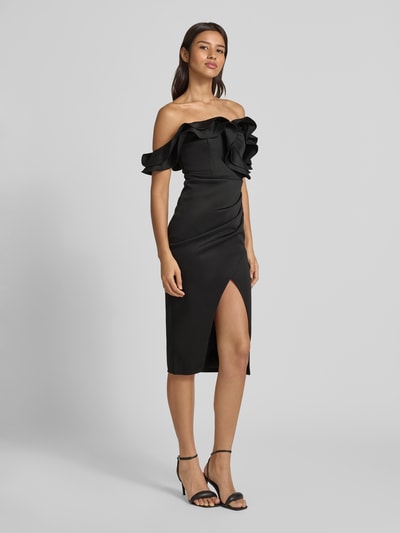 Lipsy Cocktailkleid mit drapierten Rüschen Black 1
