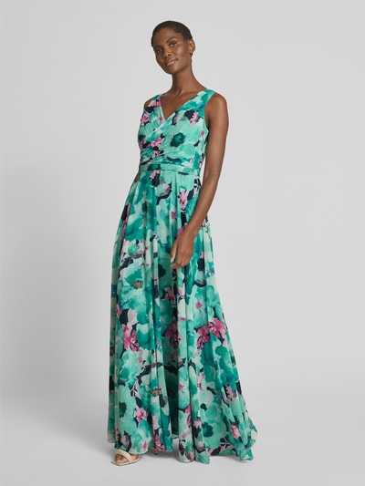 Vera Mont Abendkleid mit V-Ausschnitt Dunkelblau 1