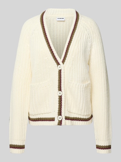 Noisy May Gebreid jack met V-hals Ecru - 2