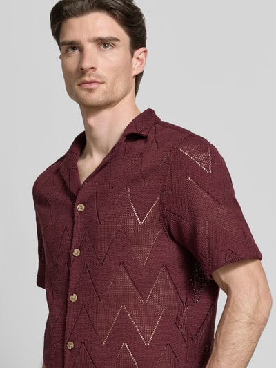 Strellson Relaxed fit vrijetijdshemd met katoenanteel model 'Clint' Bordeaux - 3