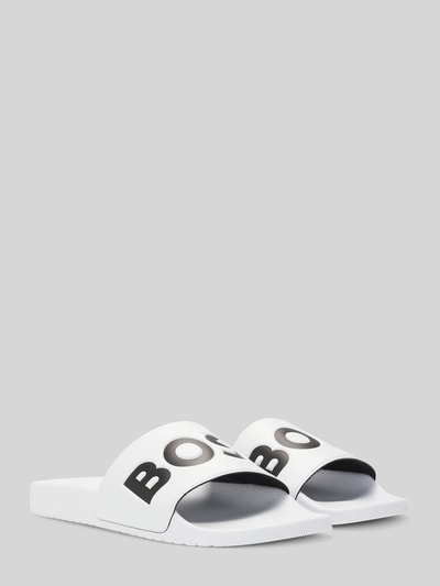BOSS Badeschuhe mit Logo Print Weiss 2