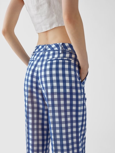 Jacquemus Bundfaltenhose mit Vichy-Karo Blau 3