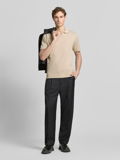 JACK & JONES Premium Gebreid shirt met V-hals Model 'MILANO' Beige - 1