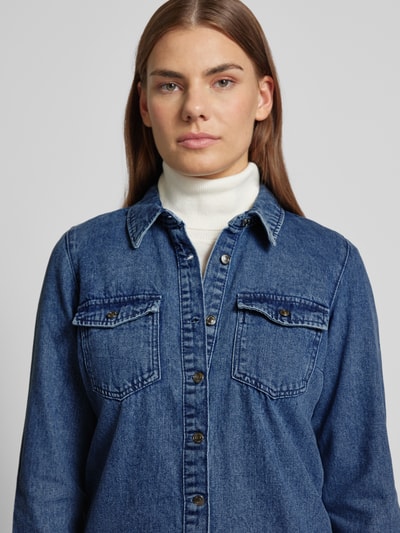 Vero Moda Jeanskleid mit durchgehender Knopfleiste Modell 'JENNIE' Jeansblau 3